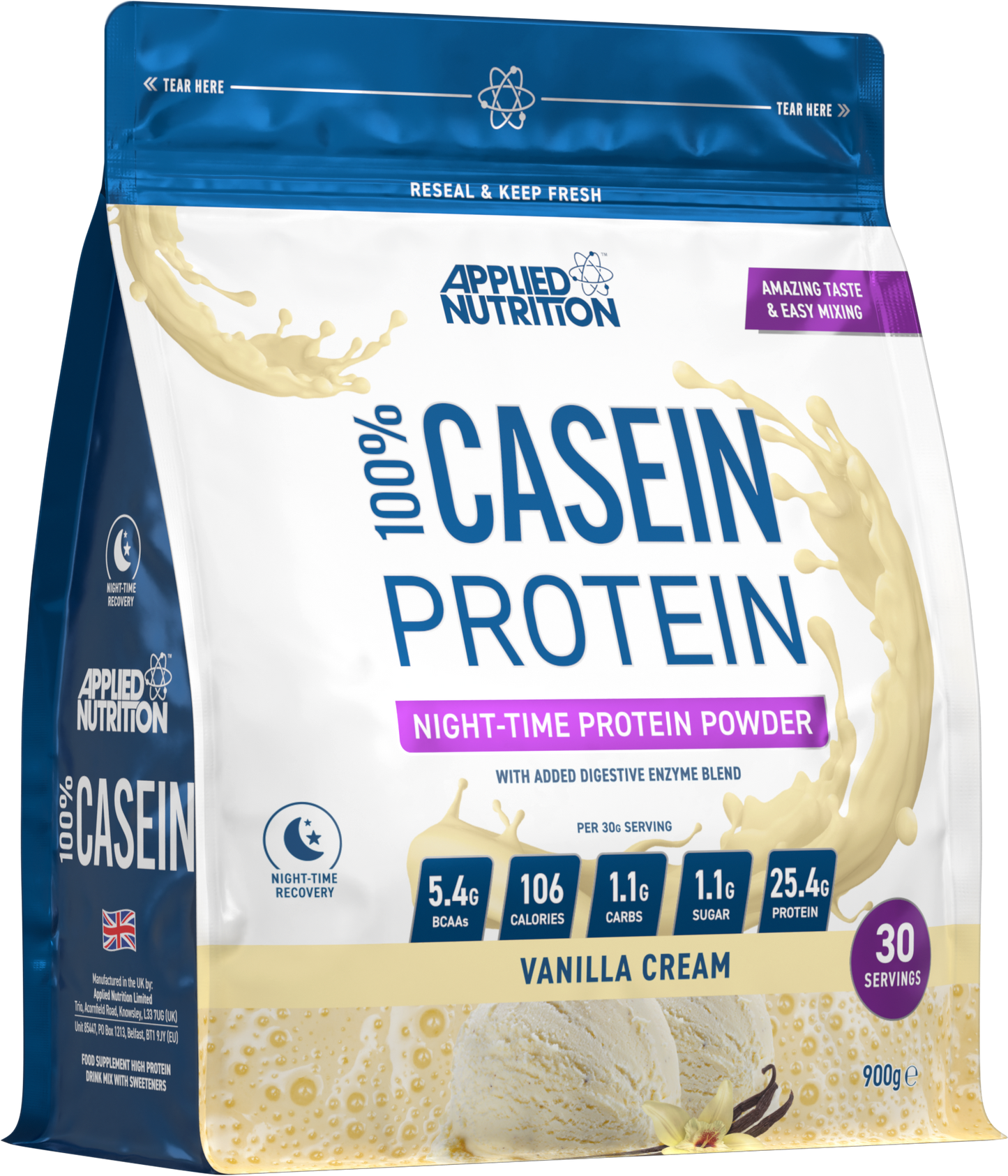 Applied Nutrition 100% Casein 900g Bag
