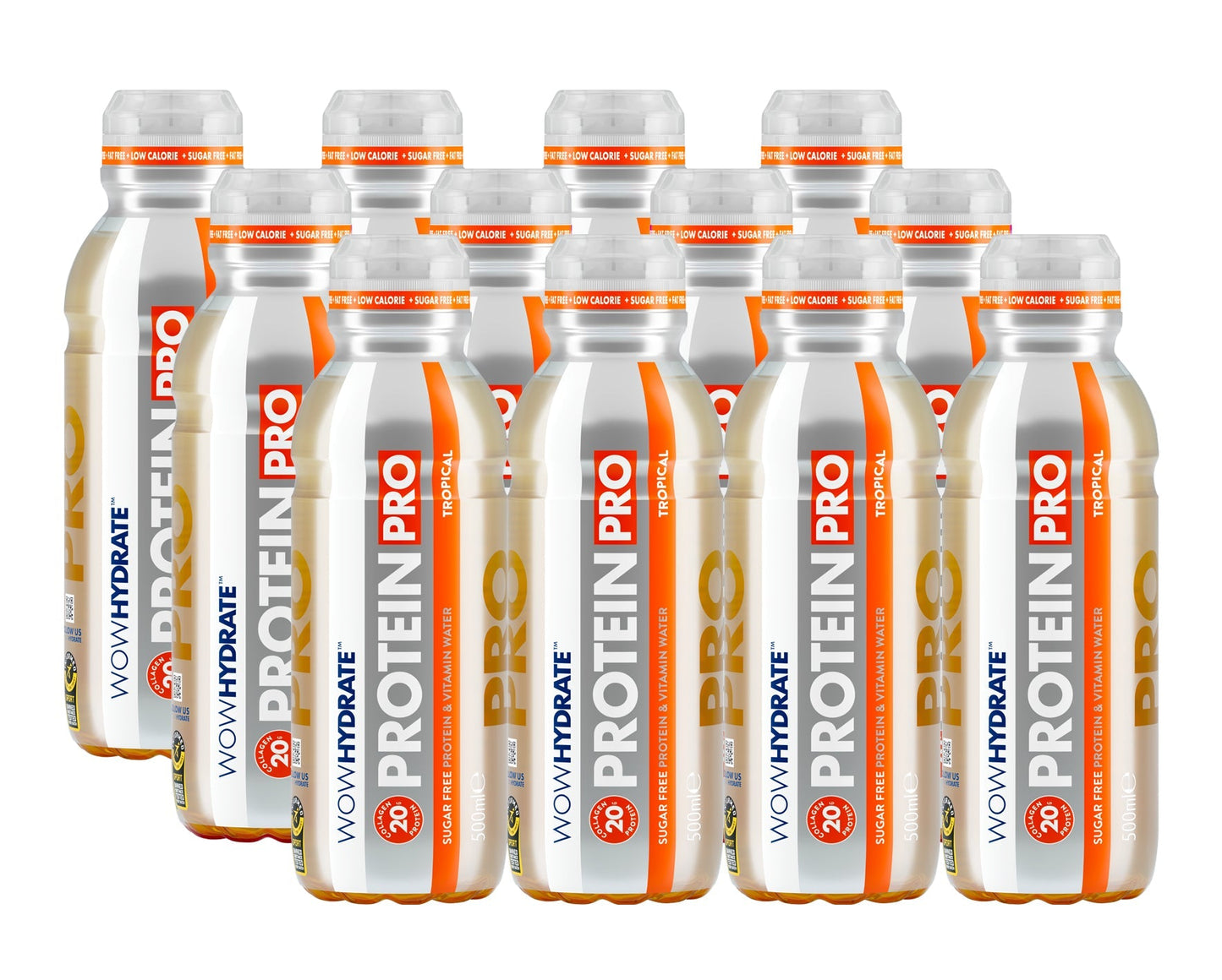 WOW Hydrate 20g Protein Water PRO New Cap 12x500ml