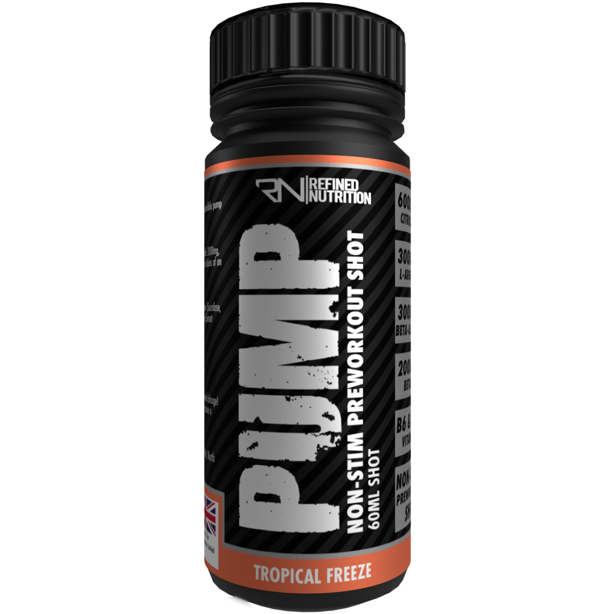Refined Nutrition Pump Non Stim Pre-Workout Shots 12x60ml
