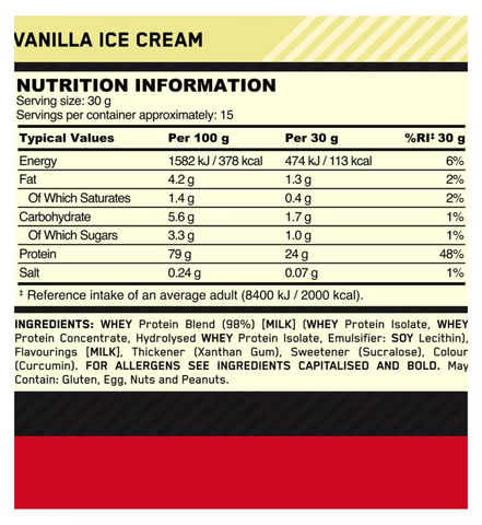 Optimum Gold Standard Whey 450 Grams