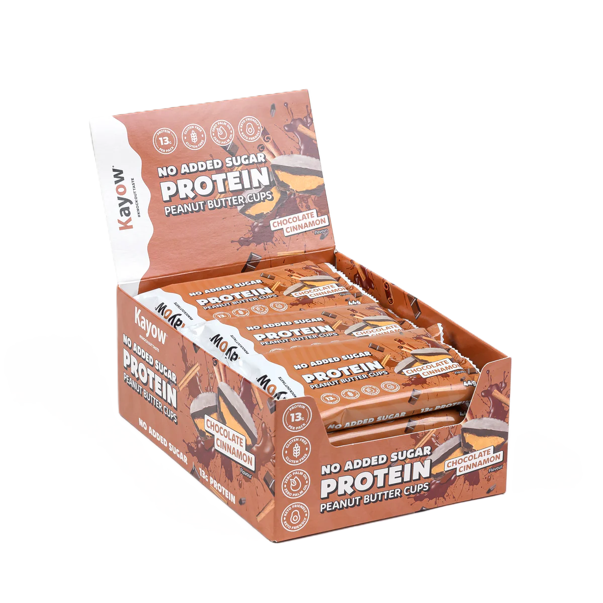Kayow No Added Sugar Protein Peanut Butter Cups 12x44g