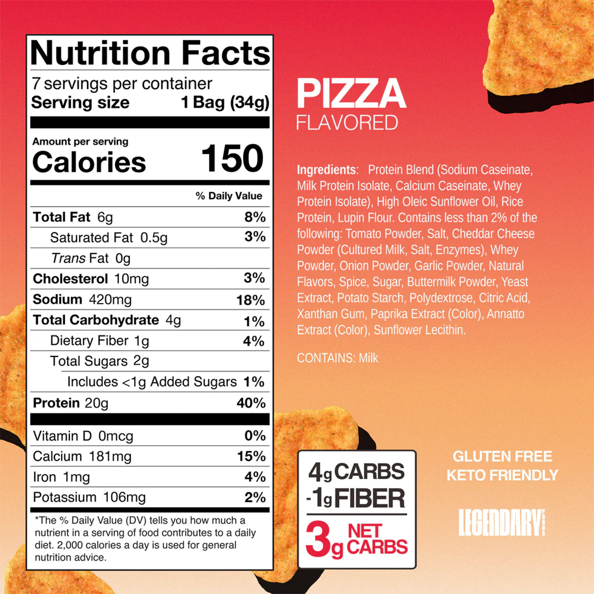 Legendary Foods Protein Chips 7x34g