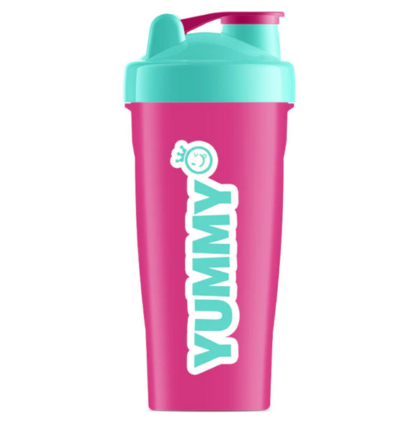Yummy Sports Shaker 600ml (Pink/Blue Lid)