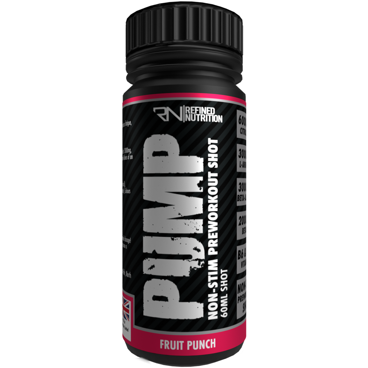Refined Nutrition Pump Non Stim Pre-Workout Shots 12x60ml