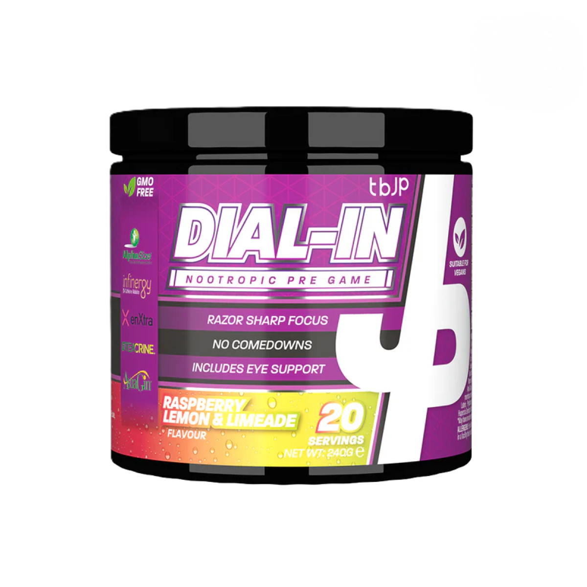 Trained By JP Dial In Nootropic 240g (Raspberry Lemon & Limeade ...