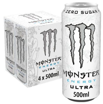 Monster Energy Ultra Zero Sugar Energy Drink 6x4x500ml (24 Pack)