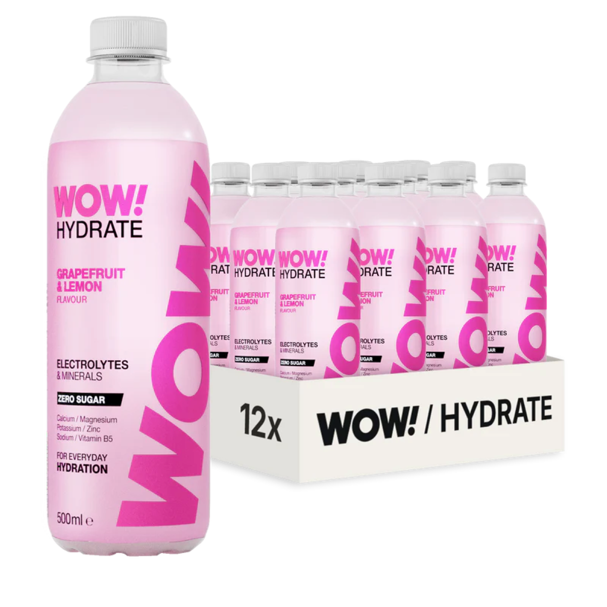 WOW Hydrate Electrolyte Water 12x500ml