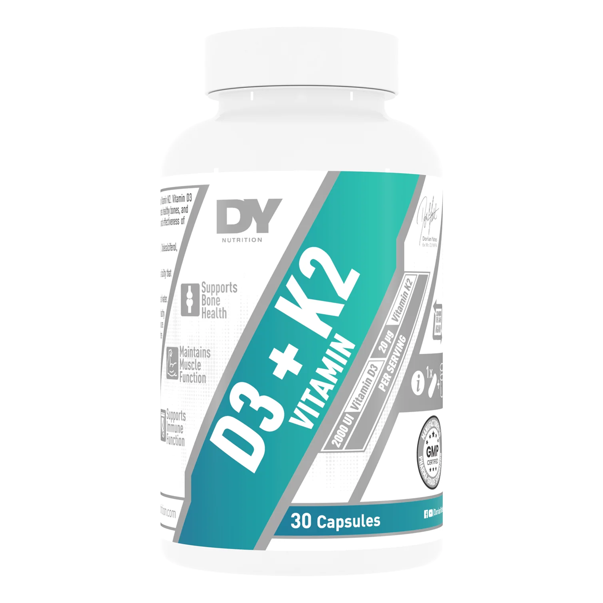 DY Nutrition Vitamin D3+K2 30 Caps