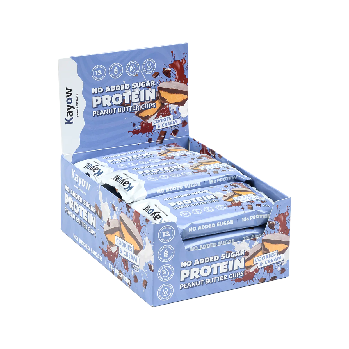 Kayow No Added Sugar Protein Peanut Butter Cups 12x44g