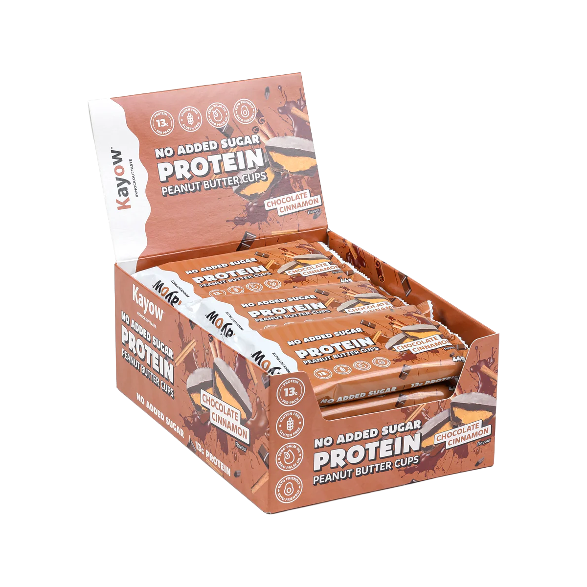 Kayow No Added Sugar Protein Peanut Butter Cups 12x44g