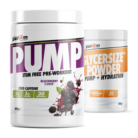 PER4M Pump Stim Free Pre-Workout 495g with Glycersize™