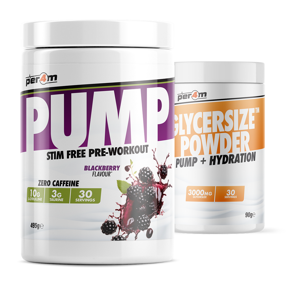 PER4M Pump Stim Free Pre-Workout 495g with Glycersize™