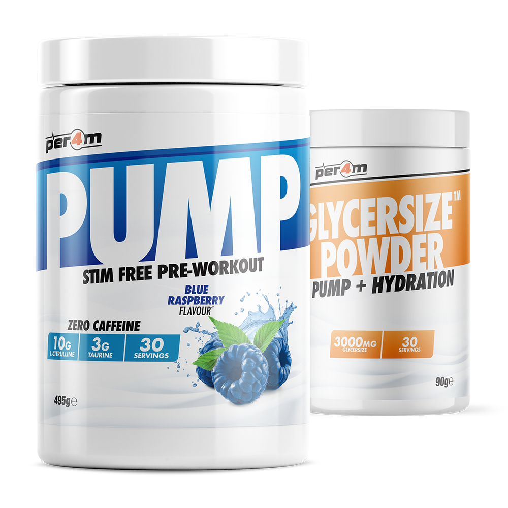 PER4M Pump Stim Free Pre-Workout 495g with Glycersize™