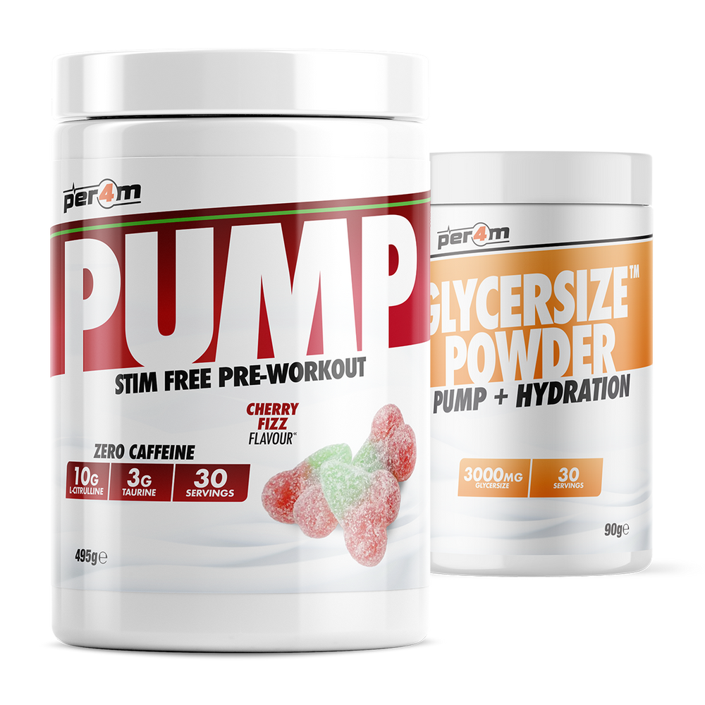 PER4M Pump Stim Free Pre-Workout 495g with Glycersize™