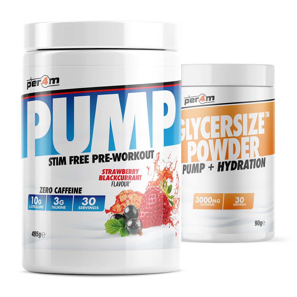 PER4M Pump Stim Free Pre-Workout 495g with Glycersize™