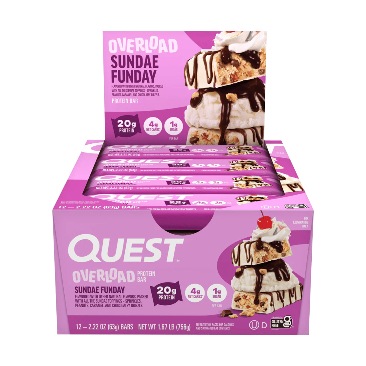 Quest Overload Protein Bars 12x58g