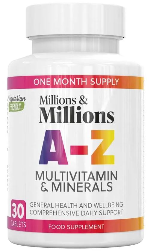 Millions & Millions A-Z Multi-Vitamin & Minerals 30 Tablets – Protein ...