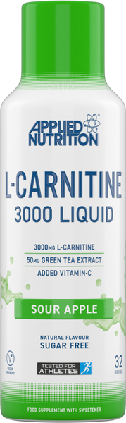 Applied Nutrition L-Carnitine Liquid 3000 + Green Tea 480ml (Sour Apple)